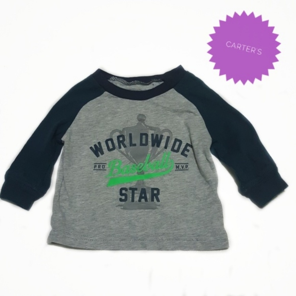 Baby Boy Carter's Baseball MVP Long Sleeve-3M